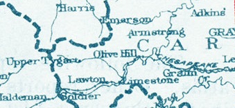 Detail from "Kentucky - Topographic Map Index 1926," from the Perry-Castañeda Library Maps Collection at the University of Texas